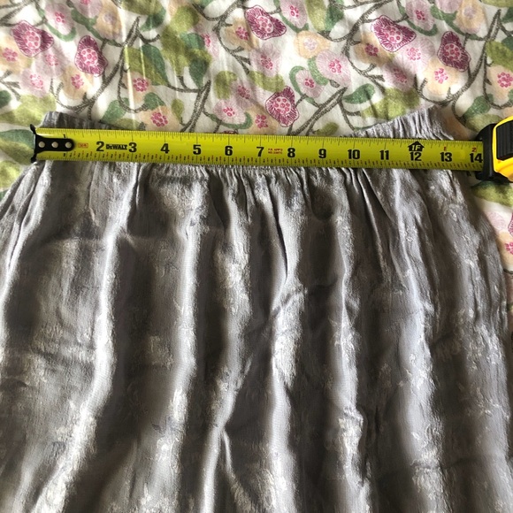 Vintage 90s Grey floral maxi asymmetrical ruffle tiered skirt - Picture 7 of 8